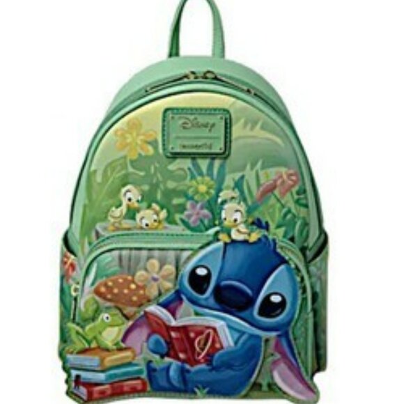 Disney Stitch Loungefly Reading Mini Backpack NWT - Picture 1 of 1